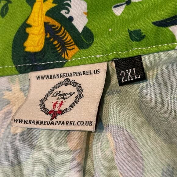 Banned Apparel Dancing Days Green 20s Flapper Ladies Full Retro Skirt 2XL - Picture 10 of 10